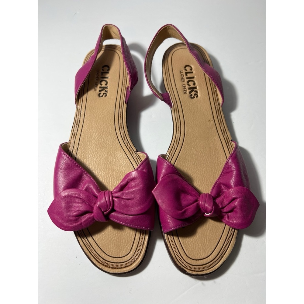 Clicks Women's Pink Sandals with Bow